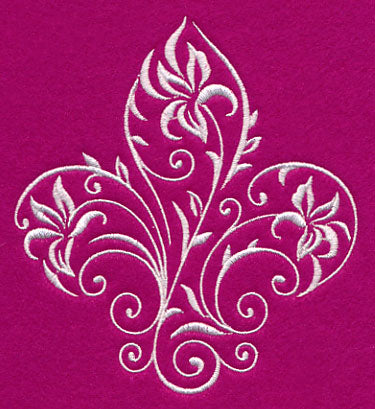 Filigree Iris Fleur De Lis (Whitework)
