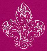 Filigree Iris Fleur De Lis (Whitework)