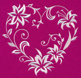 Filigree Lily Heart (Whitework)