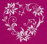 Filigree Lily Heart (Whitework)