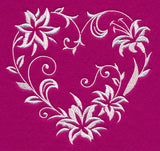 Filigree Lily Heart (Whitework)