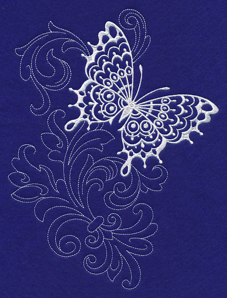 Shabby Chic Butterfly Spray (Whitework)