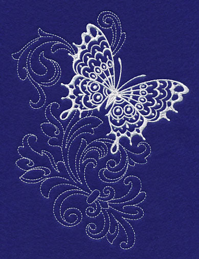 Shabby Chic Butterfly Spray (Whitework)