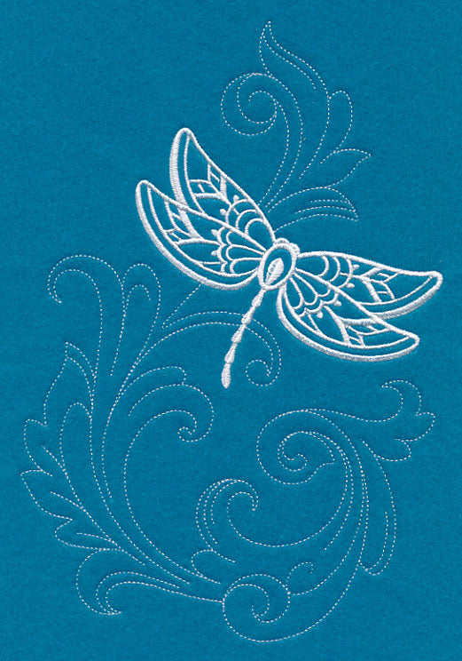 Shabby Chic Dragonfly Spray (Whitework)
