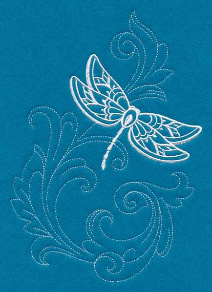 Shabby Chic Dragonfly Spray (Whitework)