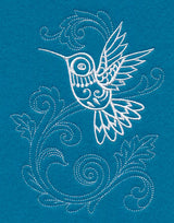 Shabby Chic Hummingbird Spray (Whitework)