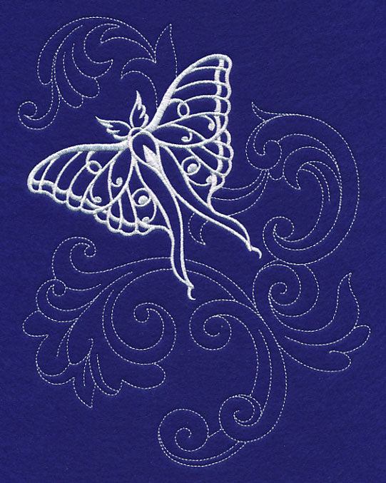 Shabby Chic Luna Moth Spray (Whitework)