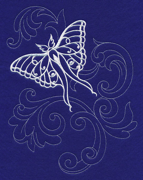 Shabby Chic Luna Moth Spray (Whitework)