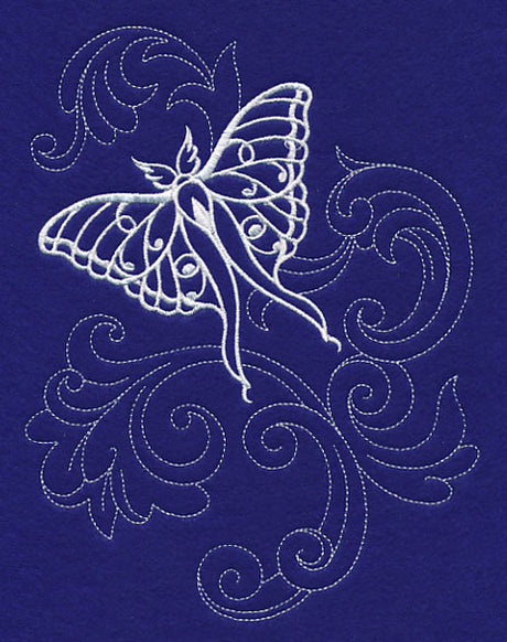 Shabby Chic Luna Moth Spray (Whitework)