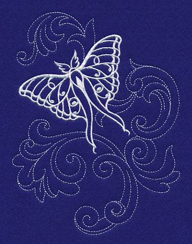 Shabby Chic Luna Moth Spray (Whitework)