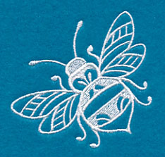 Shabby Chic Bee (Whitework)