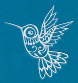 Shabby Chic Hummingbird (Whitework)