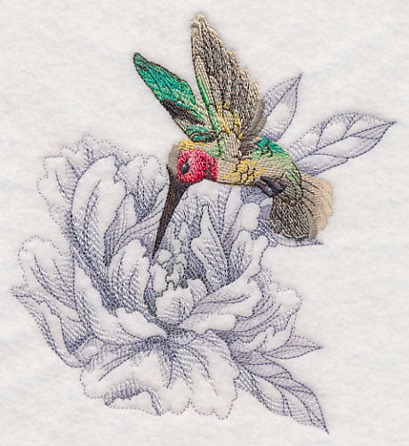 Secret Garden Peony and Hummingbird