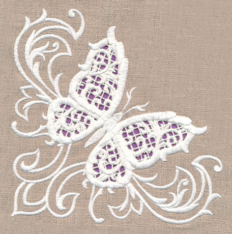 Butterfly Beauty Corner (Cutwork)