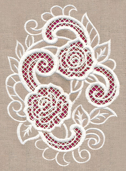 Rose Beauty Oval (Cutwork)