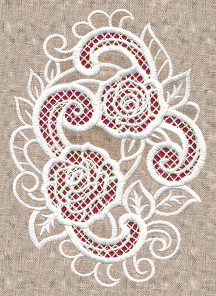 Rose Beauty Oval (Cutwork)