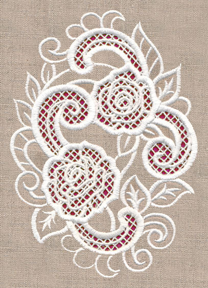 Rose Beauty Oval (Cutwork)