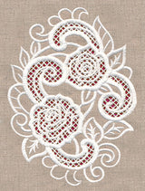 Rose Beauty Oval (Cutwork)