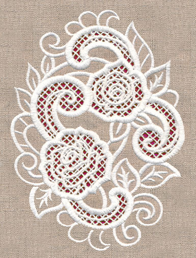 Rose Beauty Oval (Cutwork)