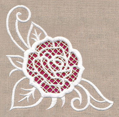 Rose Beauty Corner (Cutwork)
