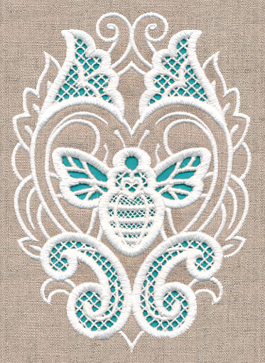 Bee Beauty Oval (Cutwork)