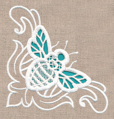 Bee Beauty Corner (Cutwork)