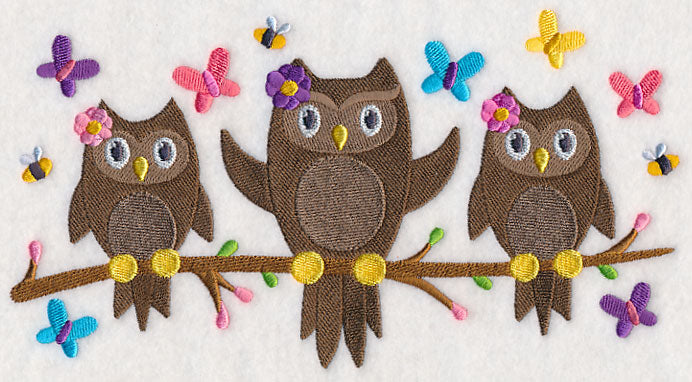 Owl Trio - Spring