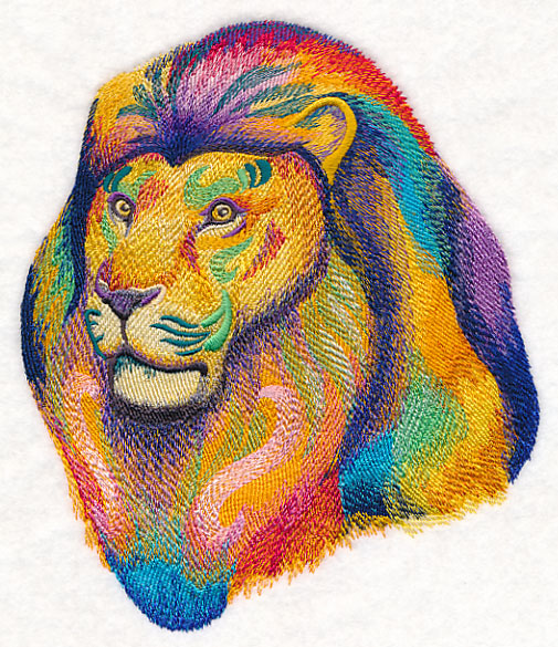 Vibrant Lion in Watercolor