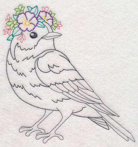 Bird with Floral Crown (Vintage)