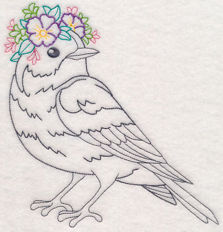 Bird with Floral Crown (Vintage)