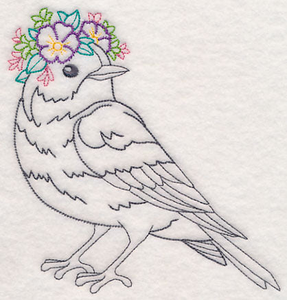 Bird with Floral Crown (Vintage)