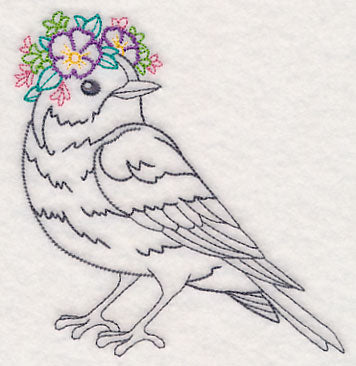 Bird with Floral Crown (Vintage)