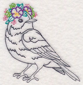 Bird with Floral Crown (Vintage)