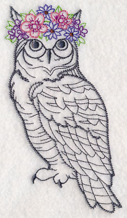Owl with Floral Crown (Vintage)
