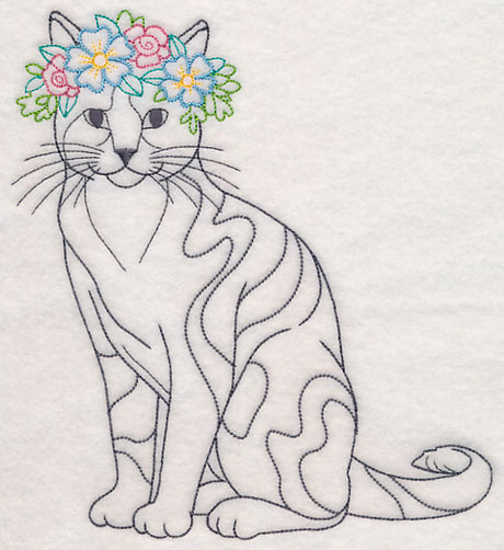 Cat with Floral Crown (Vintage)