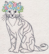 Cat with Floral Crown (Vintage)