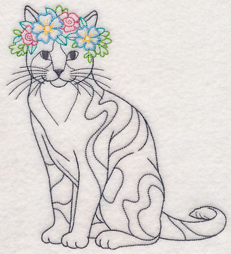 Cat with Floral Crown (Vintage)
