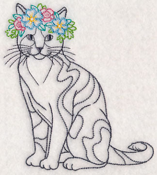 Cat with Floral Crown (Vintage)