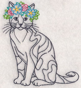 Cat with Floral Crown (Vintage)