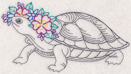 Turtle with Floral Crown (Vintage)