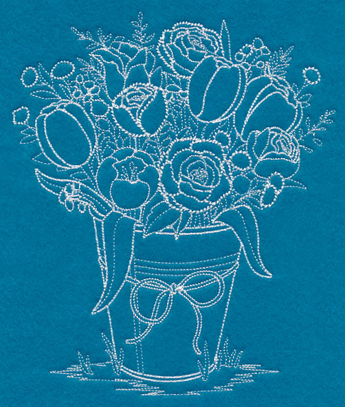 Spring Bucket of Blooms (Vintage)