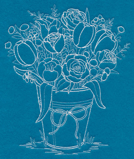 Spring Bucket of Blooms (Vintage)