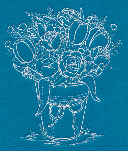 Spring Bucket of Blooms (Vintage)