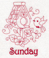 Sunday Birdhouse (Redwork)