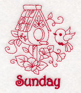 Sunday Birdhouse (Redwork)