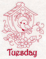 Tuesday Birdhouse (Redwork)