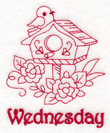 Wednesday Birdhouse (Redwork)
