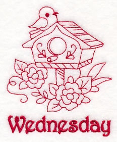 Wednesday Birdhouse (Redwork)