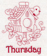 Thursday Birdhouse (Redwork)