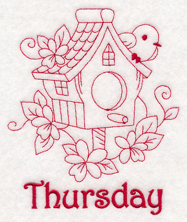 Thursday Birdhouse (Redwork)
